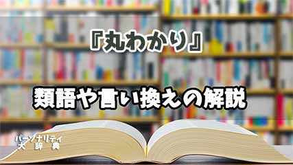 『丸わかり』の言い換えとは？類語の意味や使い方を解説